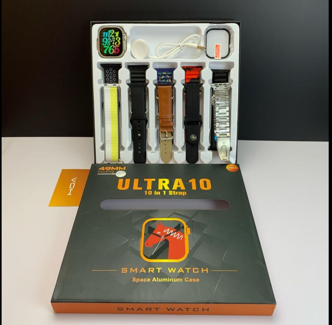Ultra Smart Watch With 10 Straps