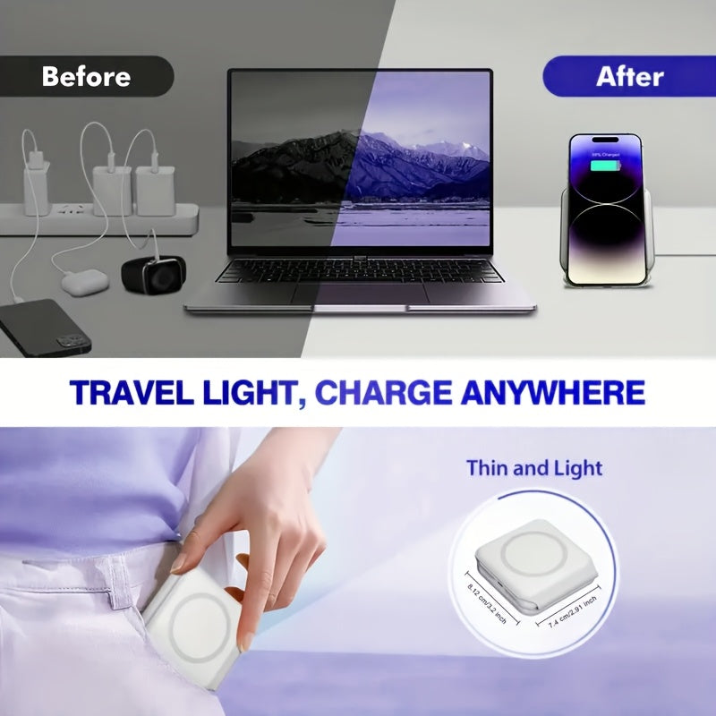 Lightweight 3-in-1 Wireless Charging Station, Foldable,