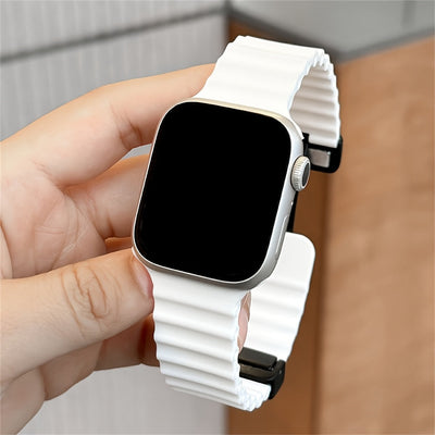 Breathable Silicone Sport Strap with Magnetic Buckle for Apple Watch