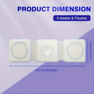 Lightweight 3-in-1 Wireless Charging Station, Foldable,