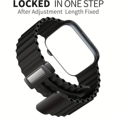Breathable Silicone Sport Strap with Magnetic Buckle for Apple Watch