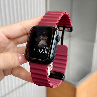 Breathable Silicone Sport Strap with Magnetic Buckle for Apple Watch