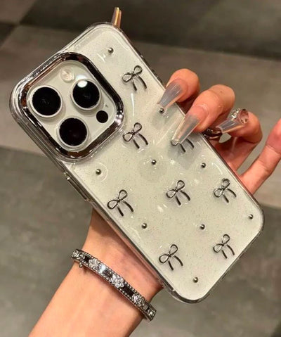 New Bow Transparent Shimmery Case! 🎀✨