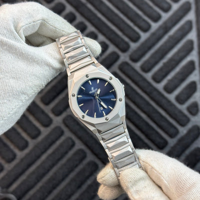 Hublot Classic Fusion Silver with Blue Dial