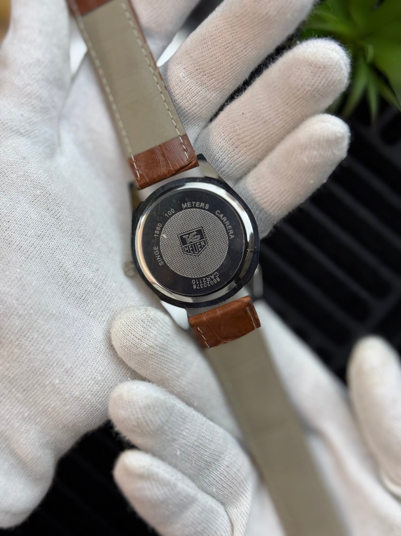 Carrera Leather Strap Men's Watch - White & Brown