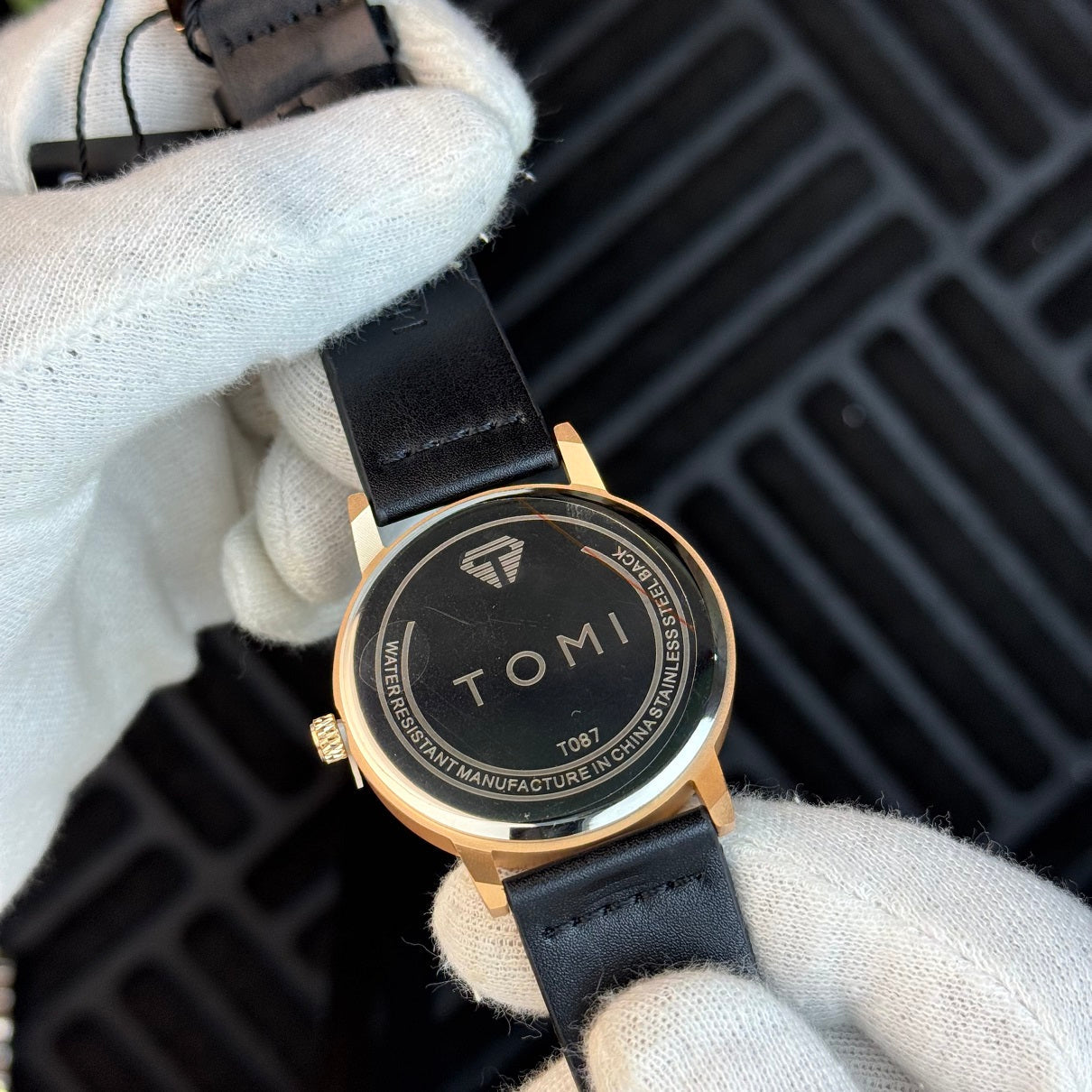 TOMI Dual Time Men Luxury Leather Strap Watch