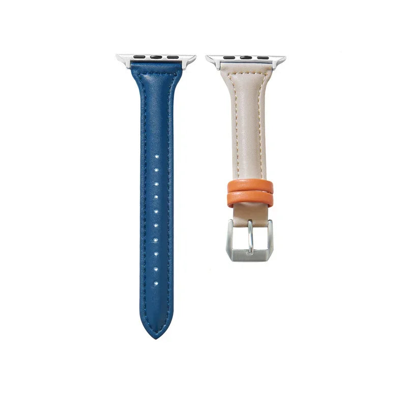 Slim leather strap for Apple Watch band 49mm series 7 8 9 41mm/45mm 38mm/42mm Wrist bracelet iWatch SE 6 5 4 3 40mm/44mm ultra-2