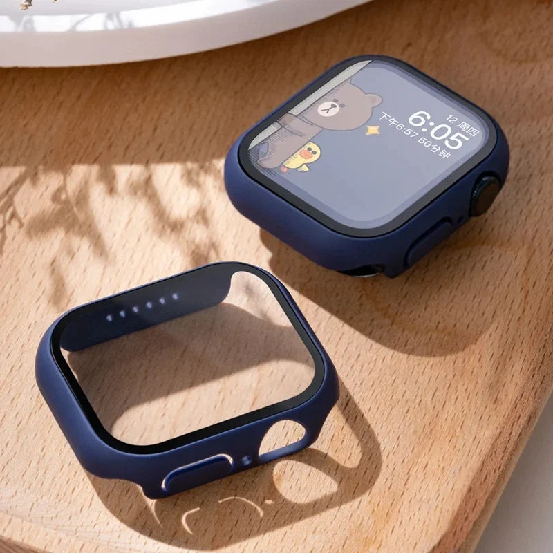Tempered Glass+Cover For Apple watch Case