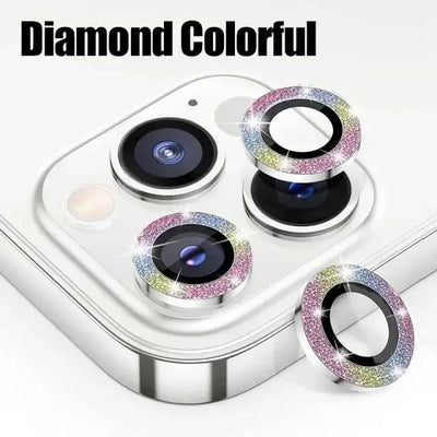 3pcs Glitter Camera Lens Protector Cover for Apple iPhone 16 15 14 Pro Max 16 Plus 13 mini Tempered Glass Protection Accessories