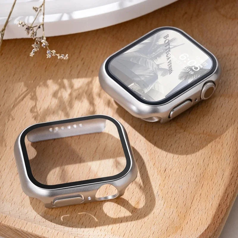 Tempered Glass+Cover For Apple watch Case