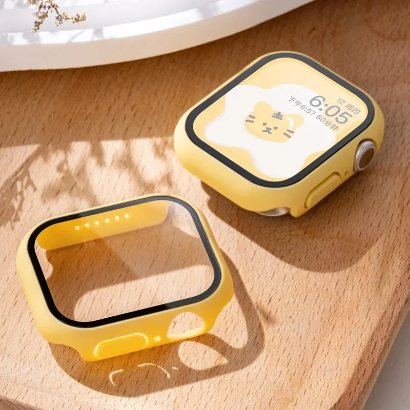 Tempered Glass+Cover For Apple watch Case