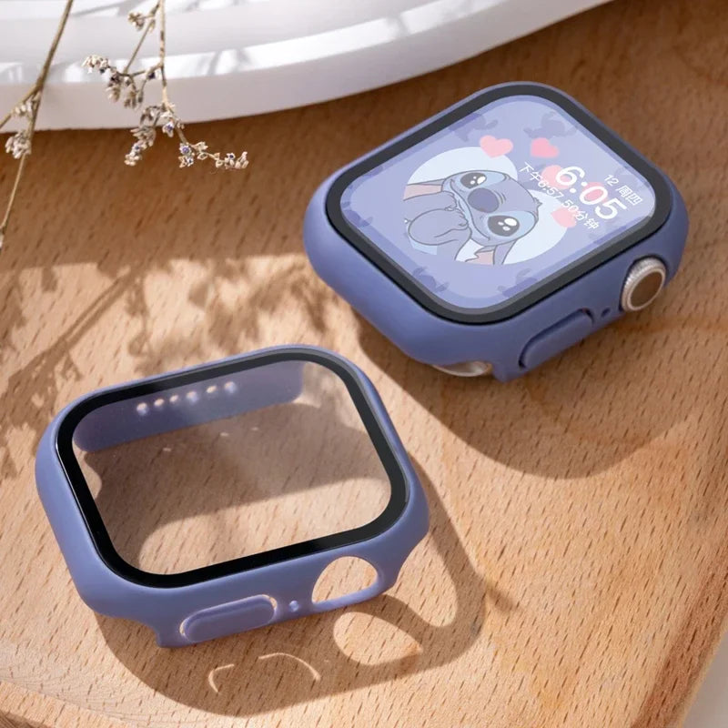 Tempered Glass+Cover For Apple watch Case
