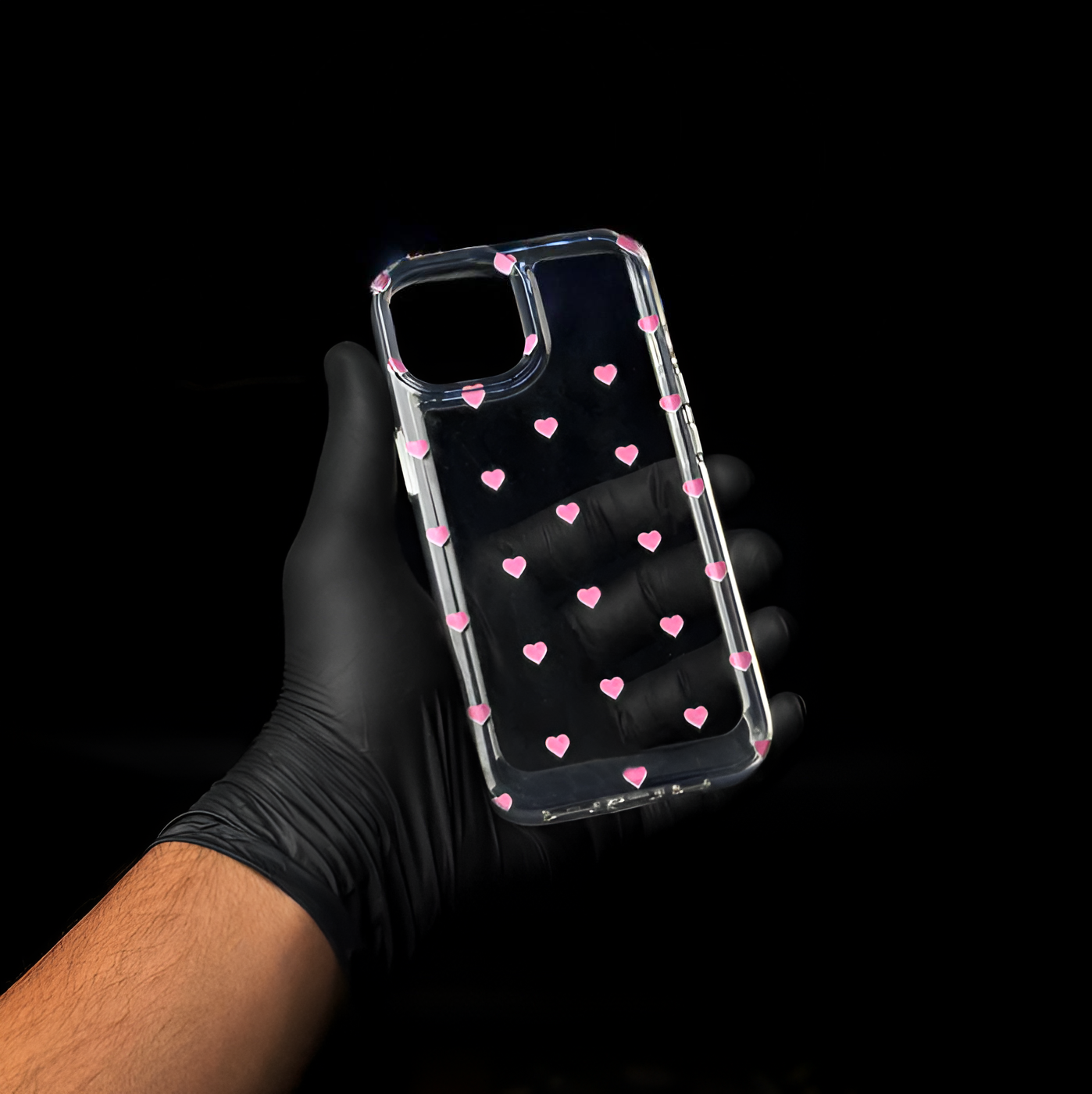 Small Hearts Clear Acrylic Case