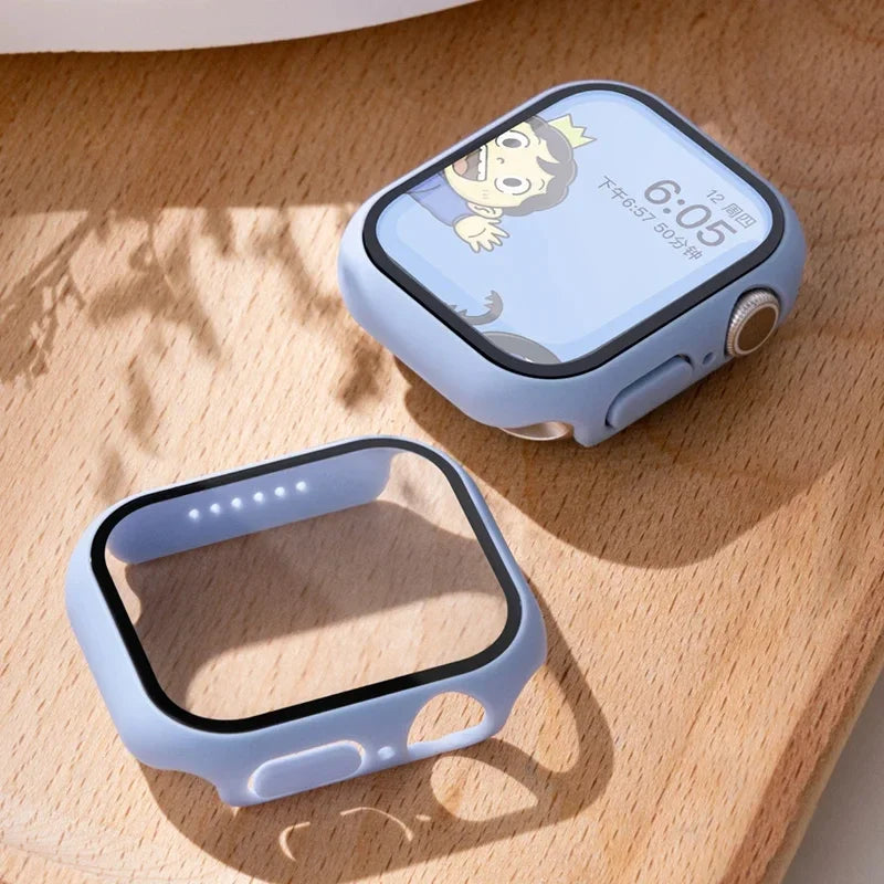 Tempered Glass+Cover For Apple watch Case