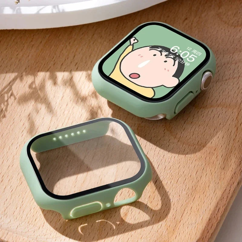 Tempered Glass+Cover For Apple watch Case