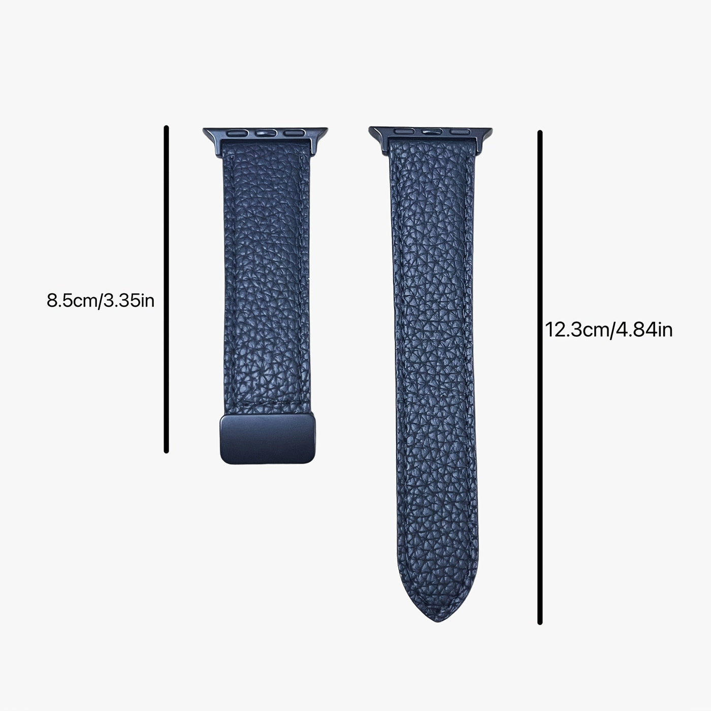 Litchi Pattern Patent Apple Watch Strap with Magnetic Folding Buckle