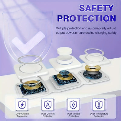 Lightweight 3-in-1 Wireless Charging Station, Foldable,