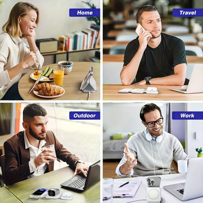 Lightweight 3-in-1 Wireless Charging Station, Foldable,