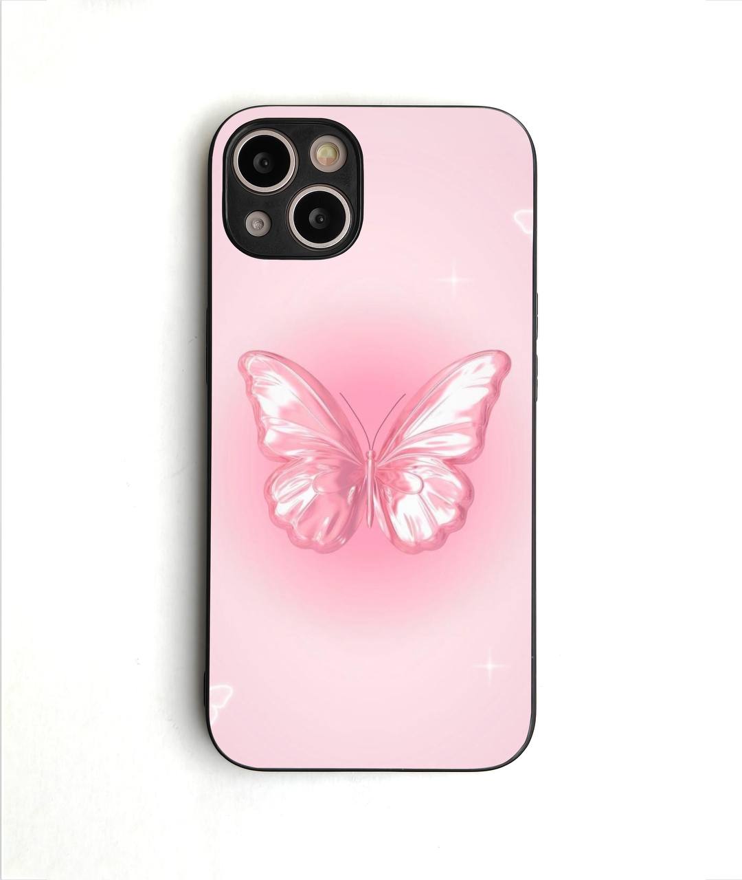 Pink Butterfly Bow Glossy case