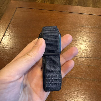 Apple Logo Series 10 Black (Black Nylon Strap + Free Silicone Straps)