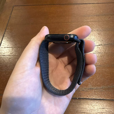 Apple Logo Series 10 Black (Black Nylon Strap + Free Silicone Straps)