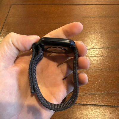 Apple Logo Series 10 Black (Black Nylon Strap + Free Silicone Straps)
